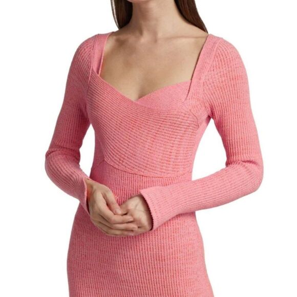 3.1 Phillip Lim Women's Long Sleeve Double Face Rib Cross Body Dress - Bubblegum - Picture 10 of 15